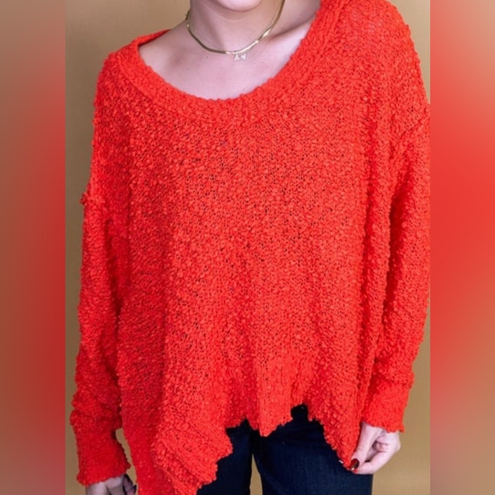 Red popcorn sweater